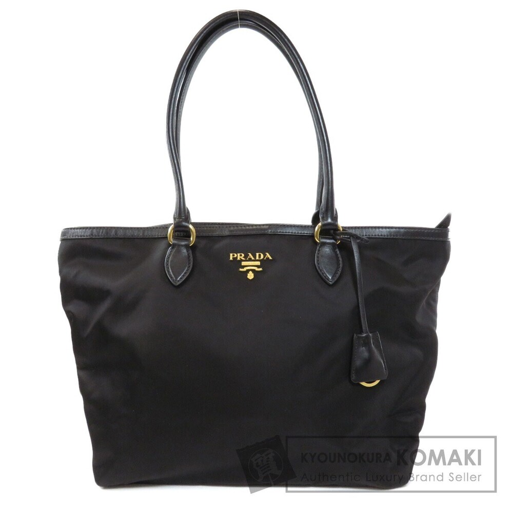 Prada logo motif tote bag leather
